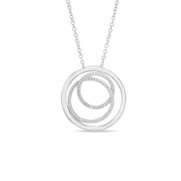 Zales Jewelry - Zales Triple Circle Diamond Necklace